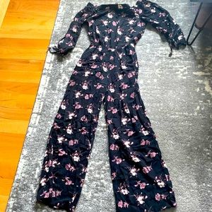 Black floral jumpsuit